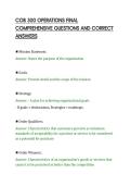 COB 300 OPERATIONS FINAL&NewLine;COMPREHENSIVE QUESTIONS AND CORRECT&NewLine;ANSWERS