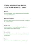 COB 300 OPERATIONS FINAL PRACTICE&NewLine;QUESTIONS AND DETAILED SOLUTIONS&NewLine;