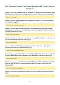 Fire Protection Systems Final Exam Questions with Correct Answers&NewLine;&lpar;Grade A&plus;&rpar;