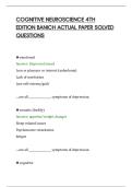 COGNITIVE NEUROSCIENCE 4TH&NewLine;EDITION BANICH ACTUAL PAPER SOLVED&NewLine;QUESTIONS&NewLine;