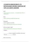 COGNITIVE NEUROSCIENCE 4TH&NewLine;EDITION BANICH REVIEW QUESTION SET&NewLine;WITH ACCURATE ANSWERS&NewLine;