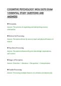 COGNITIVE PSYCHOLOGY WGU D570 EXAM&NewLine;1 ESSENTIAL STUDY QUESTIONS AND&NewLine;ANSWERS&NewLine;
