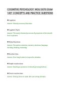 COGNITIVE PSYCHOLOGY WGU D570 EXAM&NewLine;1 KEY CONCEPTS AND PRACTICE QUESTIONS&NewLine;
