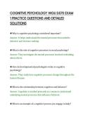 COGNITIVE PSYCHOLOGY WGU D570 EXAM&NewLine;1 PRACTICE QUESTIONS AND DETAILED&NewLine;SOLUTIONS