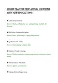 COLIBRI PRACTICE TEST ACTUAL QUESTIONS&NewLine;WITH VERIFIED SOLUTIONS&NewLine;