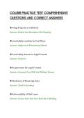 COLIBRI PRACTICE TEST COMPREHENSIVE&NewLine;QUESTIONS AND CORRECT ANSWERS&NewLine;