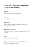 COLIBRI REAL ESTATE FINAL COMPREHENSIVE&NewLine;QUESTIONS AND ANSWERS