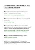 COLIBRI REAL ESTATE FINAL ESSENTIAL STUDY&NewLine;QUESTIONS AND ANSWERS