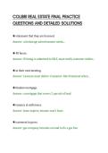 COLIBRI REAL ESTATE FINAL PRACTICE&NewLine;QUESTIONS AND DETAILED SOLUTIONS&NewLine;