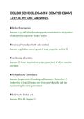 COLIBRI SCHOOL EXAM NJ COMPREHENSIVE&NewLine;QUESTIONS AND ANSWERS&NewLine;