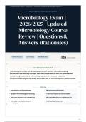 Microbiology Exam 1 &vert; 2026&sol;2027 &vert; Updated Microbiology Course Review &vert; 125&plus; Questions & Answers &lpar;Rationales&rpar;