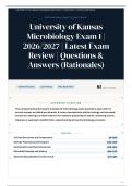 University of Kansas Microbiology Exam 1 &vert; 2026&sol;2027 &vert; Latest Exam Review &vert; 80&plus; Questions & Answers &lpar;Rationales&rpar;