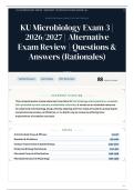 KU Microbiology Exam 3 &vert; 2026&sol;2027 &vert; Alternative Exam Review &vert; 85&plus; Questions & Answers &lpar;Rationales&rpar;