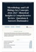 Microbiology and Cell Biology Key Concepts 2026&sol;2027 &vert; Historical Insights & Comprehensive Review &vert; 40&plus; Questions & Answers &lpar;Rationales&rpar;