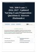 NSG 3100 Exam 3 &vert; 2026&sol;2027 &vert; Updated Nursing Exam Preparation &vert; 130&plus; Questions & Answers &lpar;Rationales&rpar;
