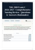 NSG 3100 Exam 1 &vert; 2026&sol;2027 &vert; Comprehensive Nursing Review &vert; 70&plus; Questions & Answers &lpar;Rationales&rpar;