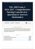 NSG 3100 Exam 2 &vert; 2026&sol;2027 &vert; Comprehensive Nursing Exam Review &vert; 30&plus; Questions & Answers &lpar;Rationales&rpar;