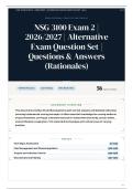 NSG 3100 Exam 2 &vert; 2026&sol;2027 &vert; Alternative Exam 55&plus; Question Set &vert; Questions & Answers &lpar;Rationales&rpar;