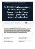 NURS 8022 Pathophysiology Exam 1 &vert; 2026&sol;2027 &vert; Comprehensive Exam Review &vert; 150&plus; Questions & Answers &lpar;Rationales&rpar;