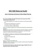 NSG 3500 Maternal Health Exam 1-4 Questions and Answers&vert; Galen College of Nursing&vert; 2027 Updated