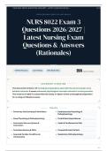 NURS 8022 Exam 185&plus; Questions 2026&sol;2027 &vert; Latest Nursing Exam Questions & Answers &lpar;Rationales&rpar;
