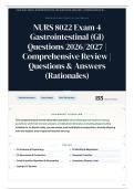 NURS 8022 Exam 4 Gastrointestinal &lpar;GI&rpar; 155&plus; Questions 2026&sol;2027 &vert; Comprehensive Review &vert; Questions & Answers &lpar;Rationales&rpar;