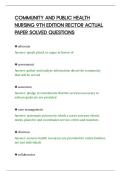 COMMUNITY AND PUBLIC HEALTH&NewLine;NURSING 9TH EDITION RECTOR ACTUAL&NewLine;PAPER SOLVED QUESTIONS