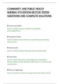 COMMUNITY AND PUBLIC HEALTH&NewLine;NURSING 9TH EDITION RECTOR TESTED&NewLine;QUESTIONS AND COMPLETE SOLUTIONS&NewLine;