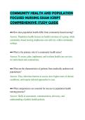 COMMUNITY HEALTH AND POPULATION&NewLine;FOCUSED NURSING EXAM SCRIPT&NewLine;COMPREHENSIVE STUDY GUIDE&NewLine;