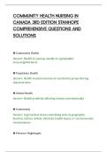 COMMUNITY HEALTH NURSING IN&NewLine;CANADA 3RD EDITION STANHOPE&NewLine;COMPREHENSIVE QUESTIONS AND&NewLine;SOLUTIONS