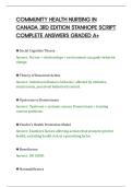 COMMUNITY HEALTH NURSING IN&NewLine;CANADA 3RD EDITION STANHOPE SCRIPT&NewLine;COMPLETE ANSWERS GRADED A&plus;&NewLine;