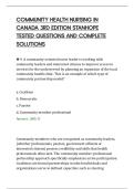 COMMUNITY HEALTH NURSING IN&NewLine;CANADA 3RD EDITION STANHOPE&NewLine;TESTED QUESTIONS AND COMPLETE&NewLine;SOLUTIONS