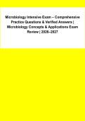 Microbiology Intensive Exam &vert; Comprehensive Practice Questions & Verified Answers &vert; Microbiology Concepts & Applications Review 2026&ndash;2027&NewLine;