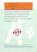 NAGELHOUT PHARMACOLOGY EXAM  &NewLine;ASSESSMENT TEST PAPER QUESTIONS &NewLine;AND SOLUTIONS GRADED A&plus; FULL &NewLine;REVIEW GUIDE &vert; New 2026 &sol; 2027 Update &vert; &NewLine;&vert; Complete A&plus; Guide 
