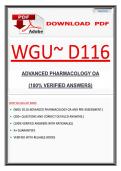 WGU D116 ADVANCED PHARMACOLOGY OA AND PRE ASSESSMENT EXAM NEWEST 2025&sol;2026 ACTUAL EXAM WITH COMPLETE QUESTIONS AND CORRECT DETAILED ANSWERS WITH RATIONALE &lpar;100&percnt; VERIFIED ANSWERS&rpar; &vert;ALREADY GRADED A&plus;