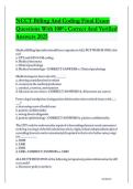 NCCT Billing & Coding Final Exam Questions & Answers 2026&sol;2027