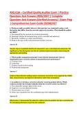 ASQ CQA &ndash; Certified Quality Auditor Exam &vert; Practice &NewLine;Questions And Answers 2026&sol;2027 &vert; Complete &NewLine;Questions And Answers &lpar;Verified Answers&rpar; &vert; Exam Prep &NewLine;&vert; Comprehensive Exam Guide 2026&2027