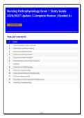 Nursing Pathophysiology Exam 1 Study Guide 2026&sol;2027 Update &vert; Complete Review &vert; Graded A&plus;