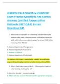 Alabama 911 Emergency Dispatcher &NewLine;Exam Practice Questions And Correct &NewLine;Answers &lpar;Verified Answers&rpar; Plus &NewLine;Rationale 2027 Q&A&vert; Instant &NewLine;Download Pdf&period;