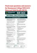 MCH Final Exam &vert; Maternal Child Health Nursing Questions&comma; Answers & Study Guide