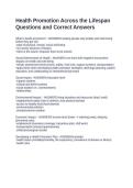 Health Promotion Across the Lifespan Questions and Correct Answers&NewLine;&NewLine;