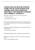 NUR256 MENTAL HEALTH NURSING&NewLine;GUIDE ACTUAL EXAM PAPER &lpar;NEW&NewLine;VERSION 2026&sol;2027&rpar; COMPLETE&NewLine;QUESTIONS AND VERIFIED ANSWERS&NewLine;100&percnt; CORRECT&period; GRADED A&plus;