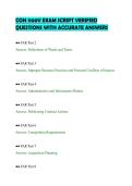 CON 1100V EXAM SCRIPT VERIFIED&NewLine;QUESTIONS WITH ACCURATE ANSWERS&NewLine;