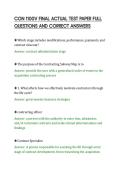 CON 1100V FINAL ACTUAL TEST PAPER FULL&NewLine;QUESTIONS AND CORRECT ANSWERS