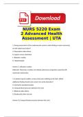 NURS 5220 Exam 2 &lpar;2026&sol;2027&rpar; &lpar;PDF&rpar; &vert; Advanced Health Assessment &vert; Pass The Exam With Confidence&period; UNIVERSTY OF TEXAS AT ARLINGTON &lpar;UTA&rpar;