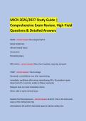 MICN 2026&sol;2027 Study Guide &vert; &NewLine;Comprehensive Exam Review&comma; High-Yield Questions & Detailed Answers &NewLine; &NewLine;