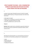 INTUIT ACADEMY TAX EXAM &ndash; LEVEL 2 EXAMINATION &NewLine;COMPLETE QUESTIONS AND DETAILED SOLUTIONS &NewLine;LATEST UPDATE THIS YEAR JUST RELEASED 