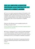 CON 2370 SIMPLIFIED ACQUISITION&NewLine;PROCEDURES EXAM PREPARATION TEST&NewLine;BANK WITH CORRECT ANSWERS&NewLine;