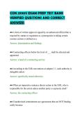 CON 3990V EXAM PREP TEST BANK&NewLine;VERIFIED QUESTIONS AND CORRECT&NewLine;ANSWERS&NewLine;