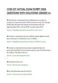 CON 237 ACTUAL EXAM SCRIPT 2026&NewLine;QUESTIONS WITH SOLUTIONS GRADED A&plus;